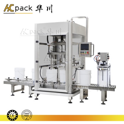 大桶包裝稱重（chóng）式灌裝壓蓋生產線